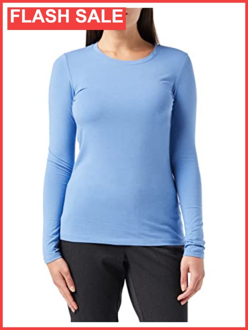 Women's Long-Sleeve Crewneck T-Shirt Regular Fit Cotton Modal Jersey